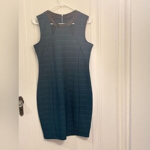 G by Guess Green Mini Dress with faux leather collar and keyhole cutouts